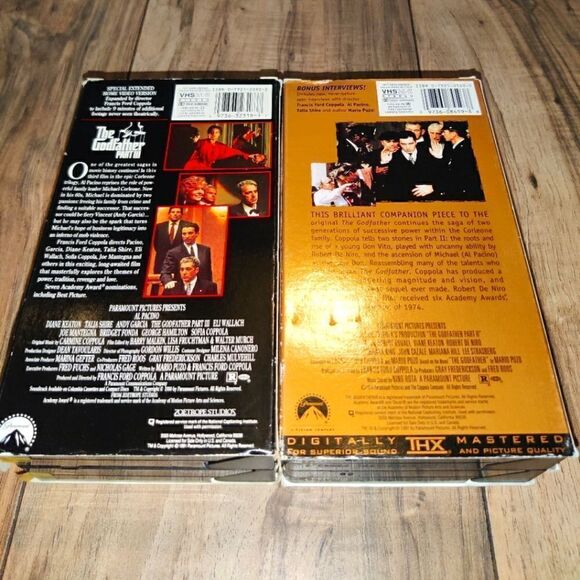 The Godfather Part II & Part III VHS Movie Set. They have wear from age and use. - Picture 5 of 5